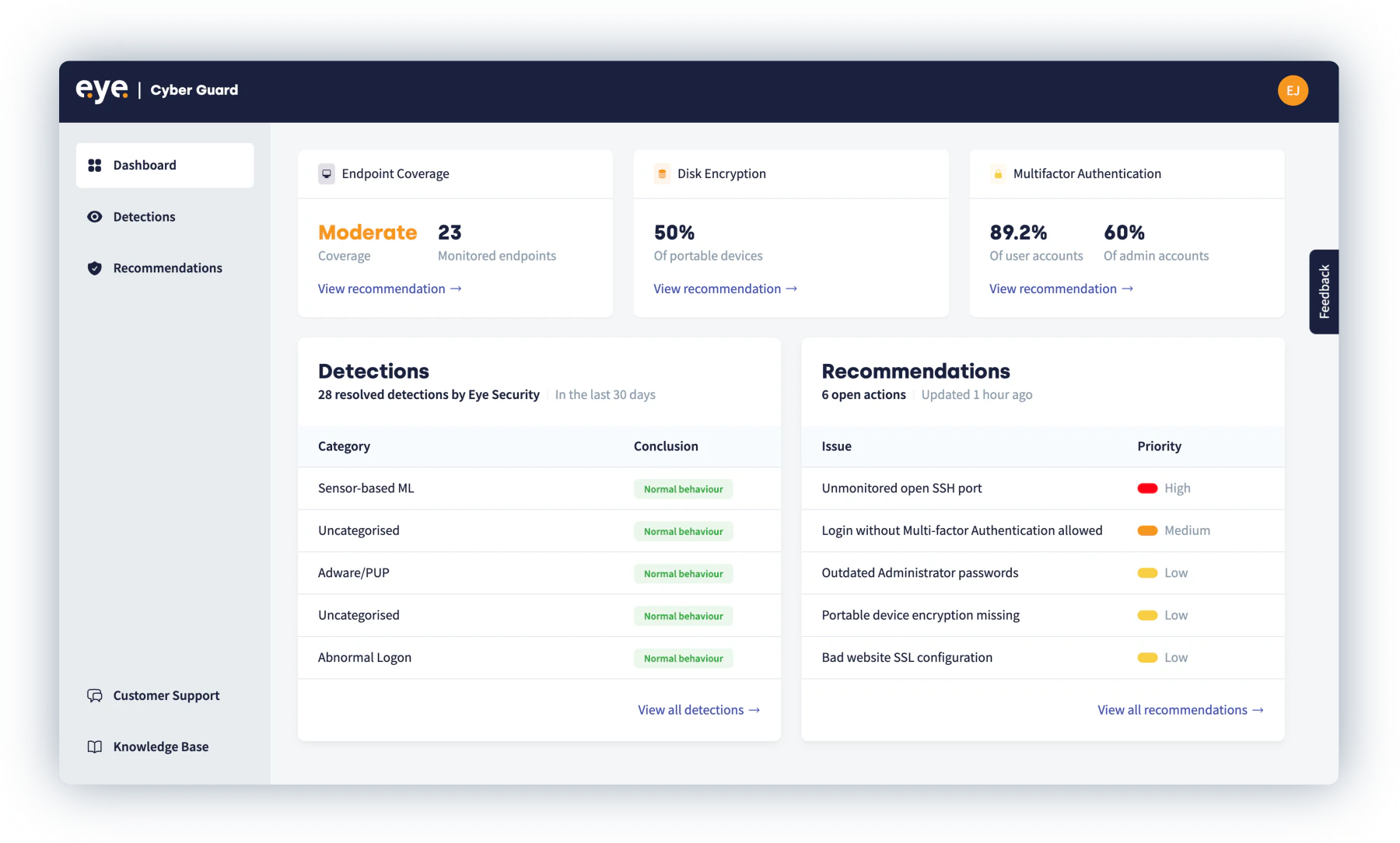 screenshot of Eye Security